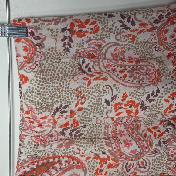 Cara Cara Paisley Print  Midi Skirt Beige/red Size S Small - Picture 4 of 12